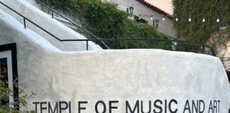 Entrance to the Temple of Music and Art in Tucson, Arizona, the historic home of the Arizona Theater Company.
