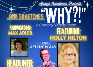 Comedy, Costumes, and Cats: You’re Invited to a Halloween Special with Sera Sometimes Halloween Comedy Show Flyer featuring Sara Sometimes as the Pawlitical Cat Lady, with Max Adler, Holly Hilton, and Steven Black in Tucson