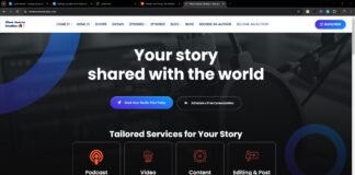 Show Source Studios front page graphic with the text ‘Your Story Shared with the World’ encouraging storytelling services in Tucson.