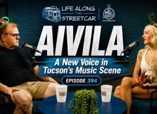 Aivila, featured guest on Life Along the Streetcar, discussing her music and Tucson journey